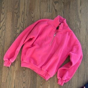 J. Crew Pink Women's Quarter-Zip Sweater